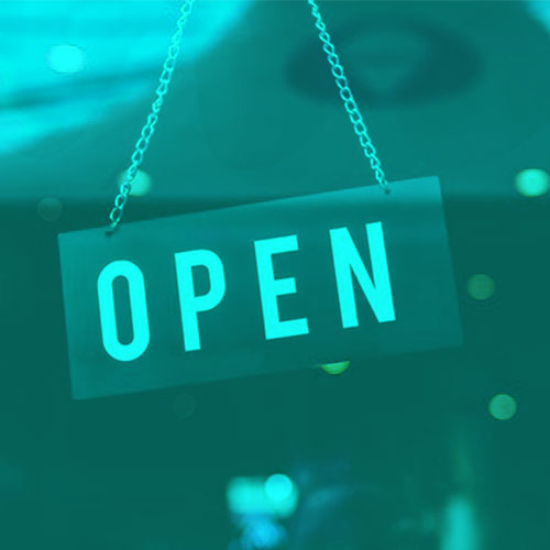 Open Sign on Shop Door
